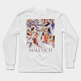 Morning in the Village after a Snowstorm by Kazimir Malevich Long Sleeve T-Shirt